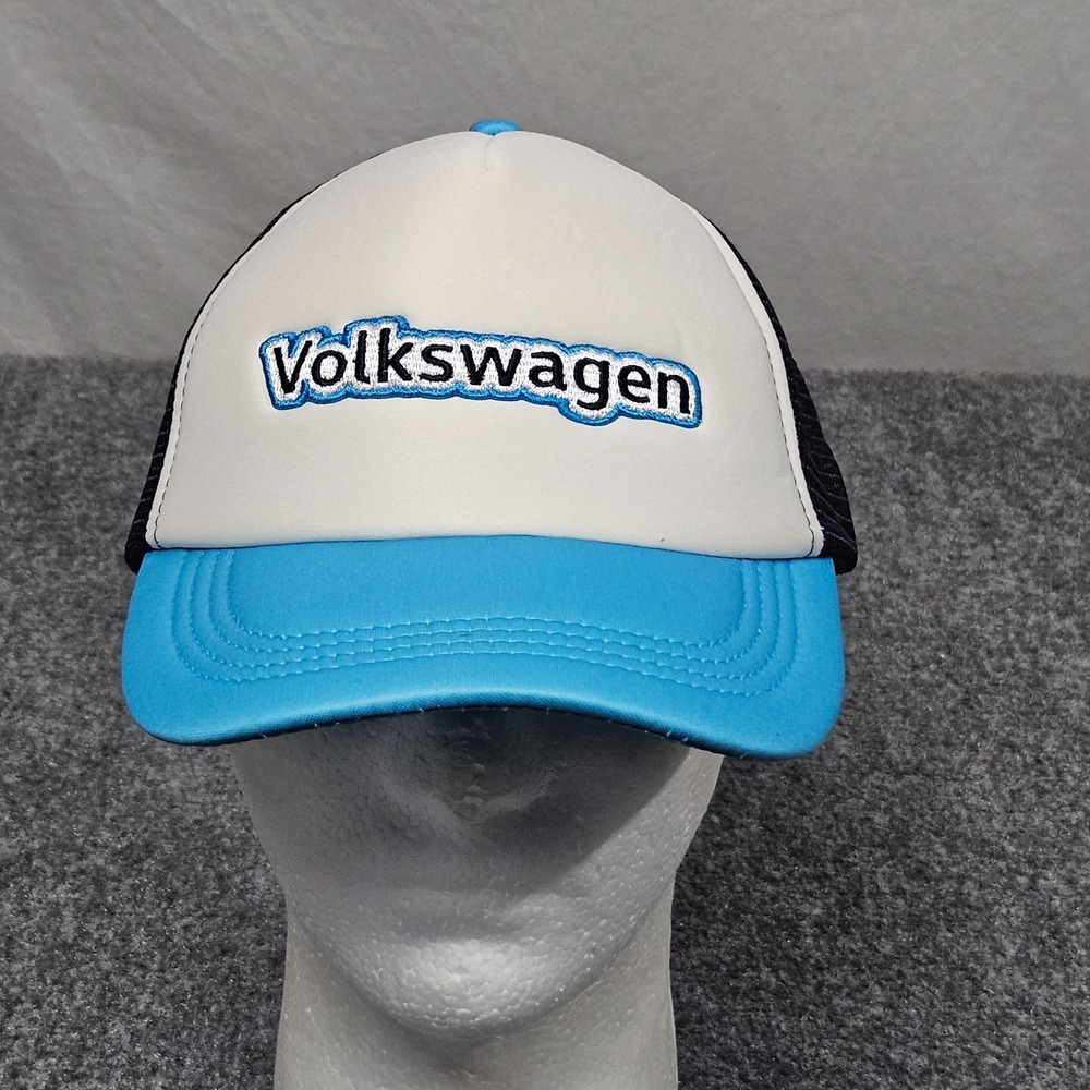 Volkswagen Trucker‎ Hat Blue White Embroidered Logo Snapback Mesh Cap
